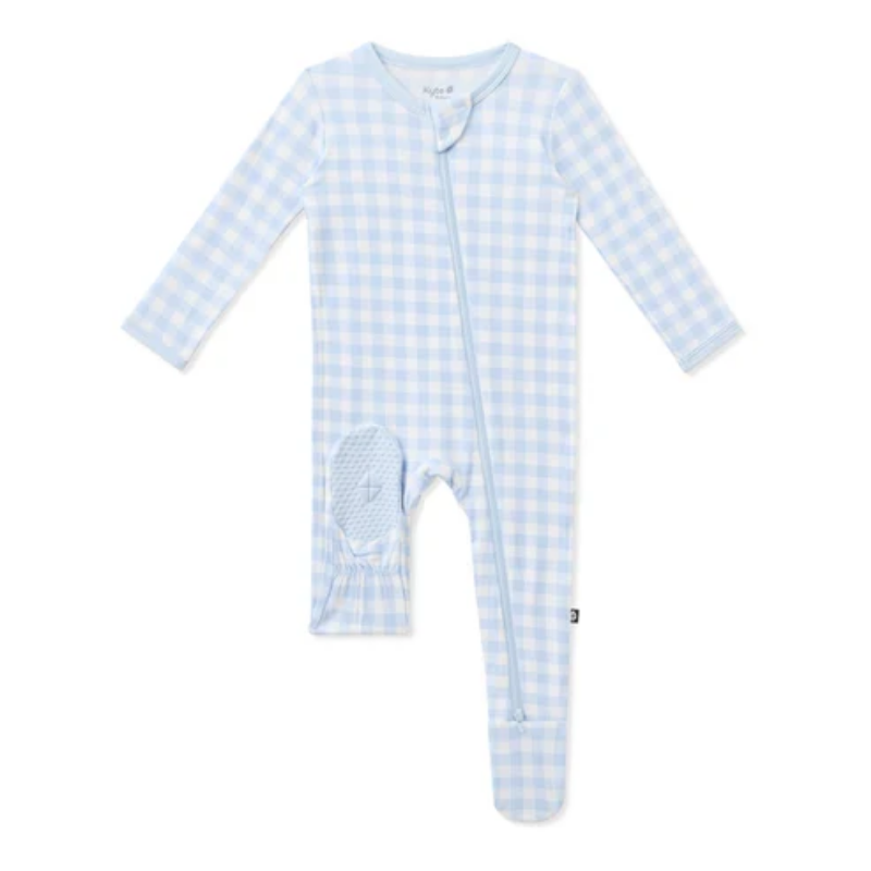 Zippered Footie // Gingham Breeze
