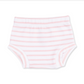 Pink and white striped baby boyshorts underwear, shown flat against a solid white background.