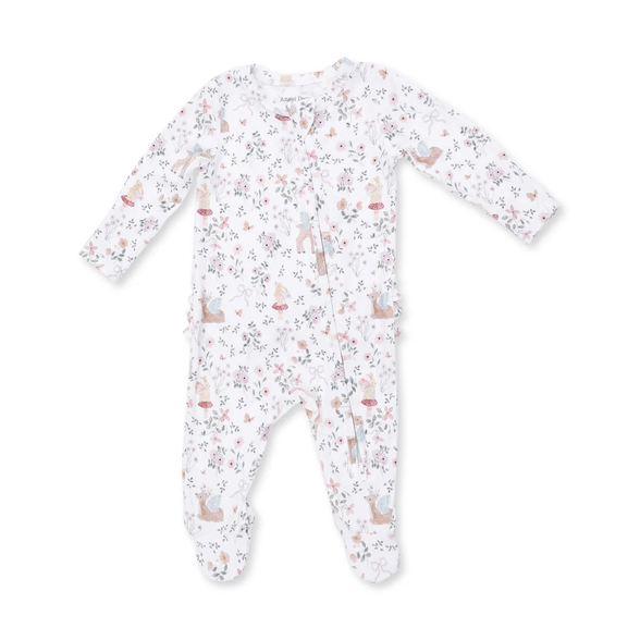 Enchanted Woodland 2 Way Ruffle Back Zipper Footie