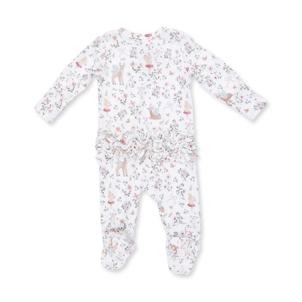 Enchanted Woodland 2 Way Ruffle Back Zipper Footie