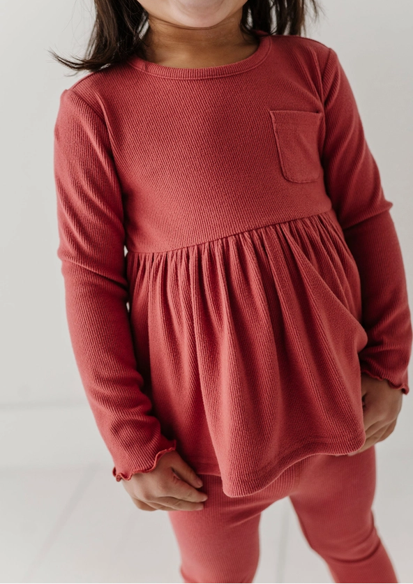 Peplum Set // Dusty Cedar