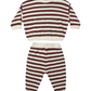 Waffle Slouch Set // Black Cherry Stripe