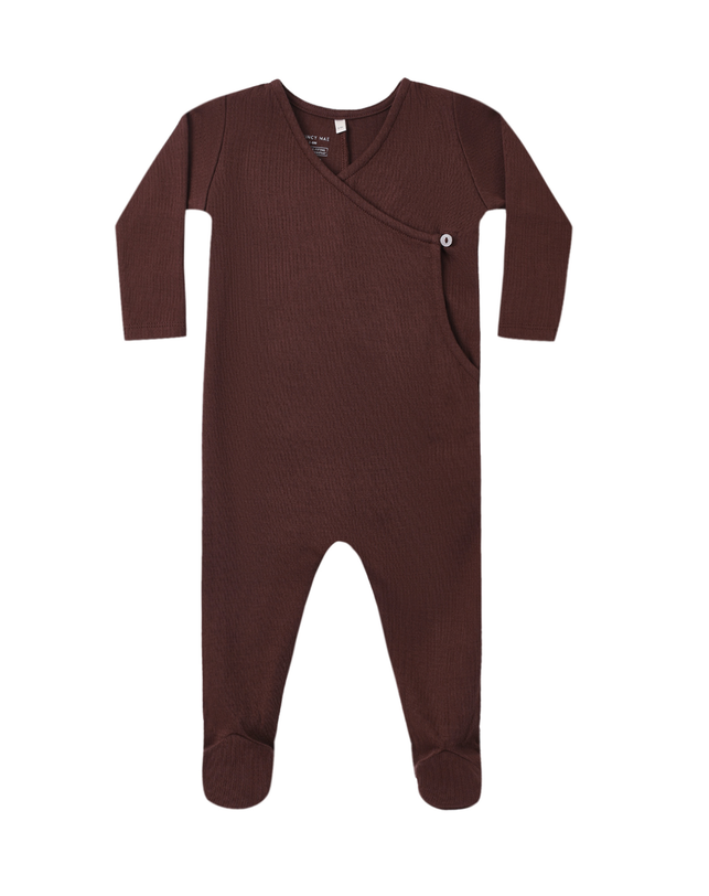 Pointelle Wrap Footie // Black Cherry