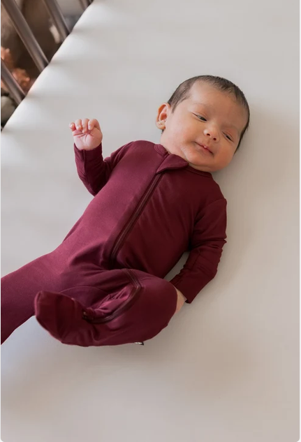 Zippered Footie // Burgundy