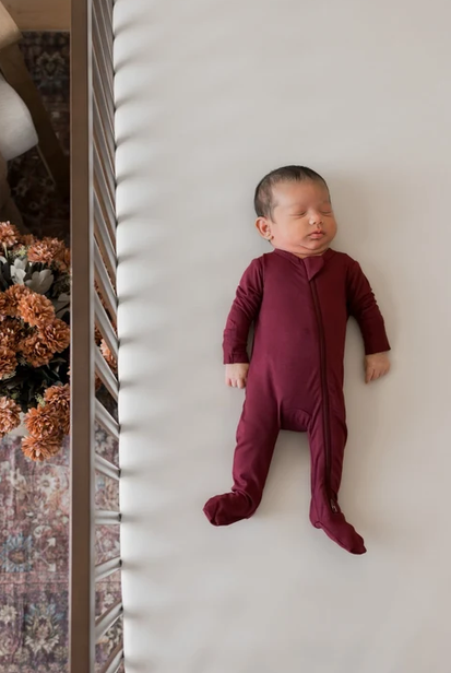 Zippered Footie // Burgundy