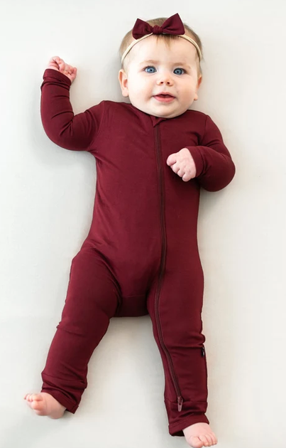 Bamboo Zipper Coverall // Burgundy