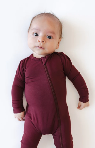 Bamboo Zipper Coverall // Burgundy