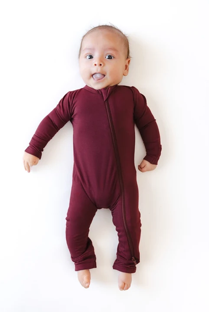 Bamboo Zipper Coverall // Burgundy