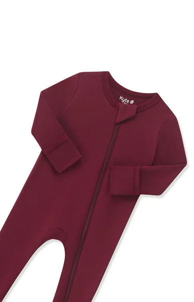 Bamboo Zipper Coverall // Burgundy