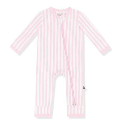 Bamboo Zipper Coverall // Sakura Stripe