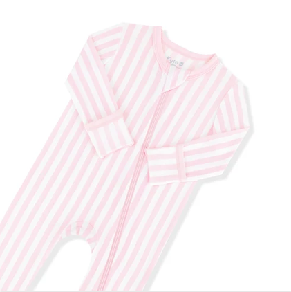 Bamboo Zipper Coverall // Sakura Stripe