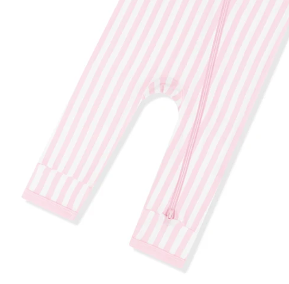 Bamboo Zipper Coverall // Sakura Stripe