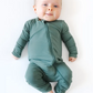 Bamboo Zipper Coverall // Pine