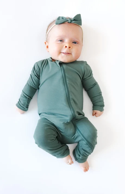 Bamboo Zipper Coverall // Pine