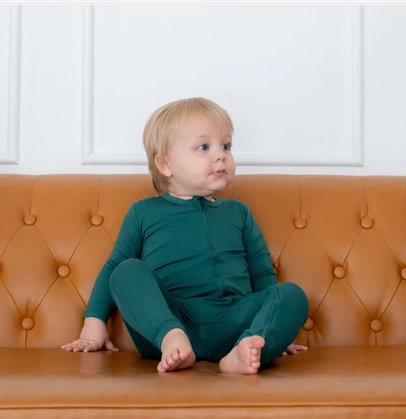 Bamboo Zipper Coverall // Emerald