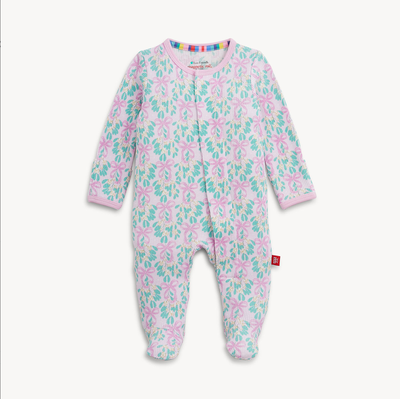Mistle Bow Waffle Footie