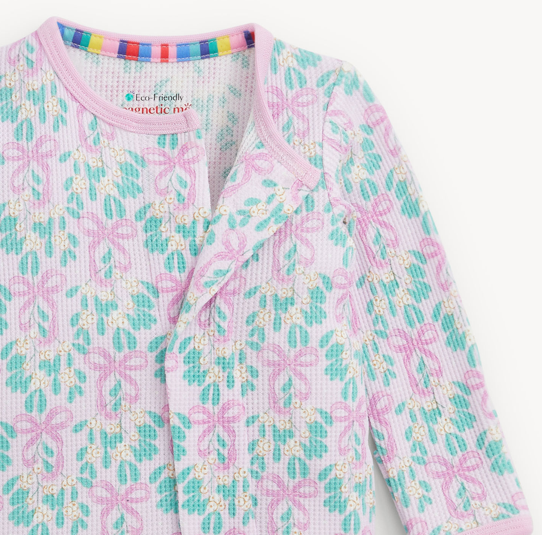Mistle Bow Waffle Footie