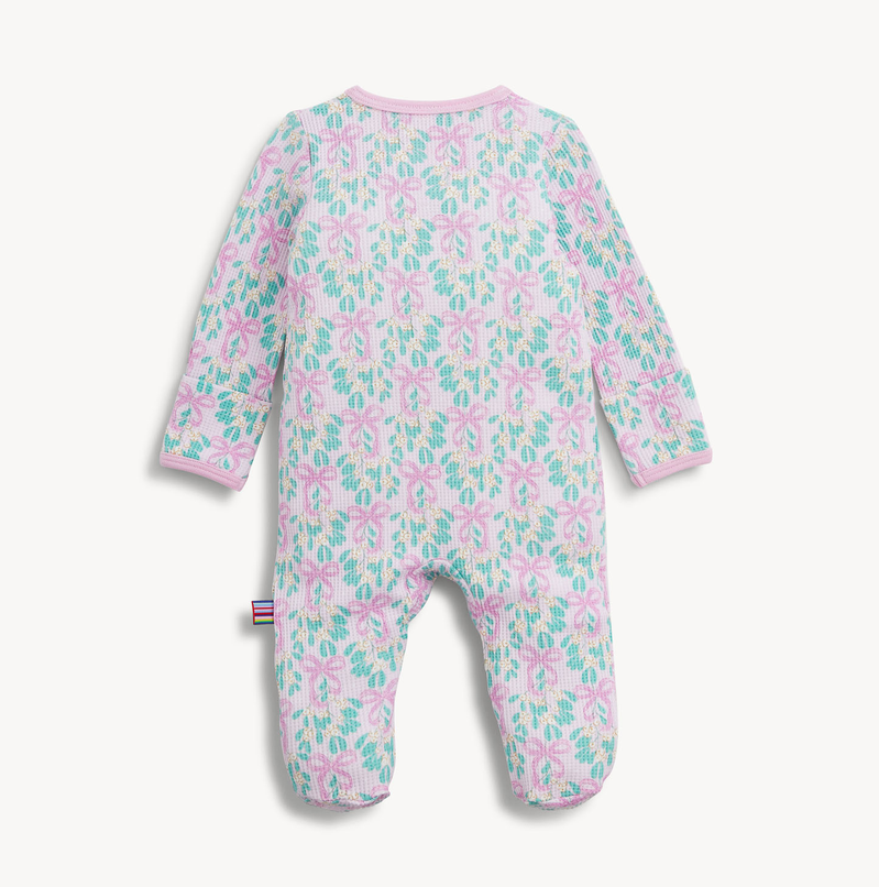 Mistle Bow Waffle Footie