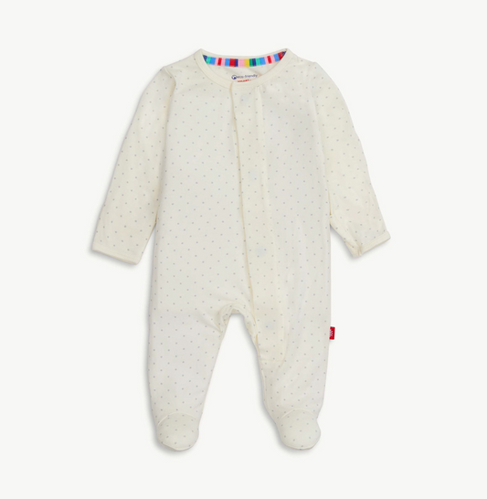 Pin Dot Cream Footie