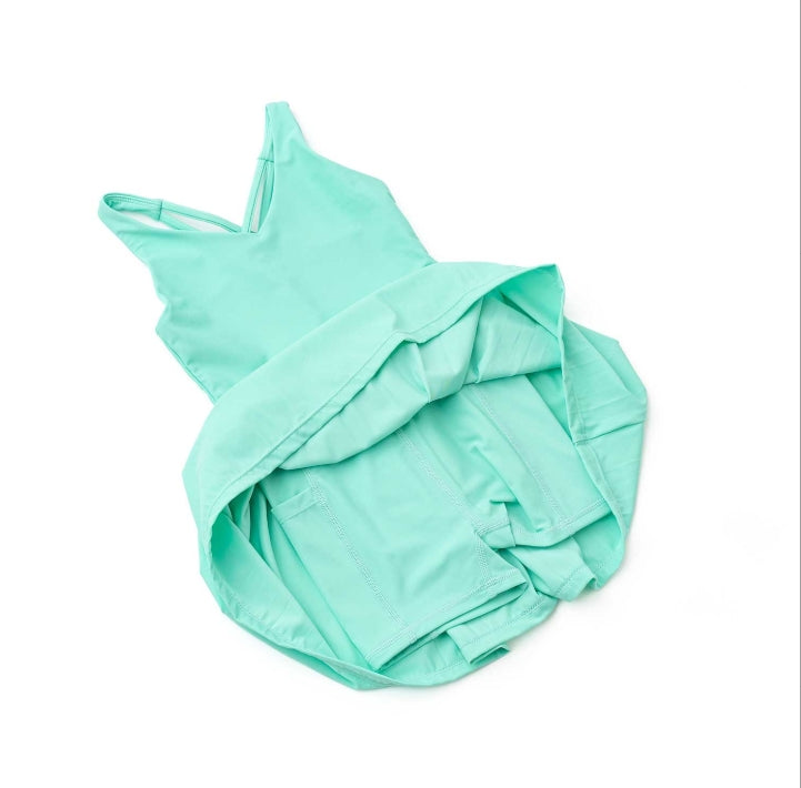 Pleated Active Dress // Mint Green