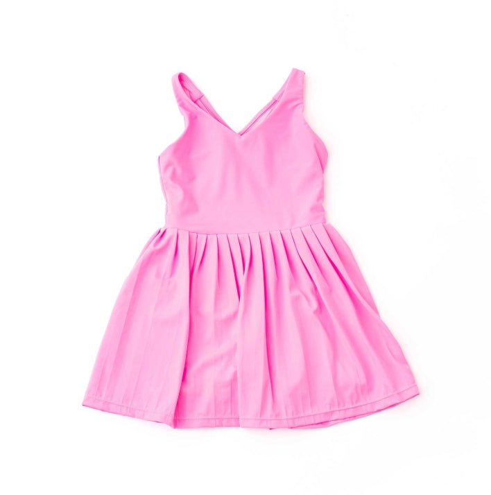 Pleated Bubblegum Pink Active Dress 