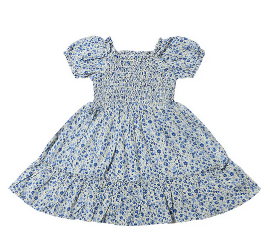 Dehlia Dress // Blue Meadow Flowers