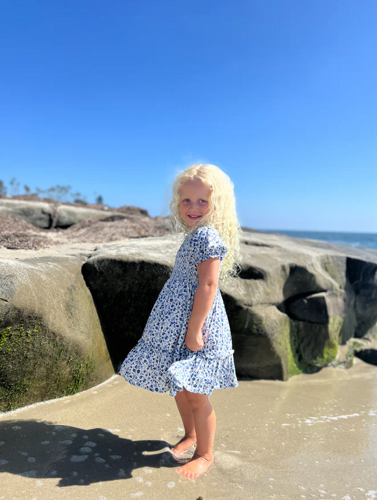 Dehlia Dress // Blue Meadow Flowers