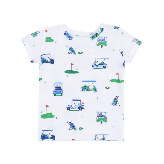 Loungewear Short Set // Vintage Golf Carts Blue