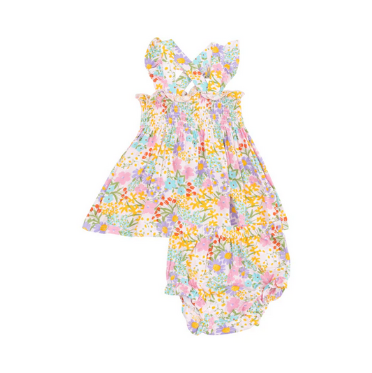 Ruffle Strap Smocked 2 piece set// Ameila Floral