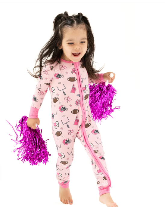 Game Day Pink 2 Way Zipper Romper