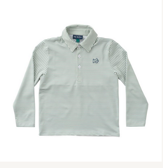 Frosty Spruce Stripe L/S Performance Polo