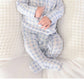 Peter Pan Collar Zipper Footie | Dusty Blue Gingham