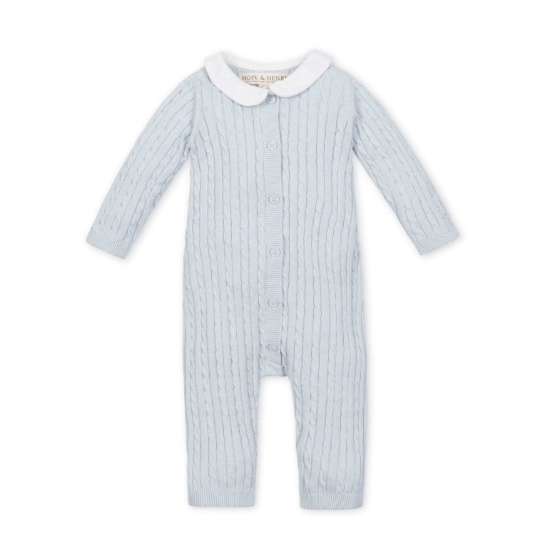 Organic Peter Pan Sweater Romper // Blue