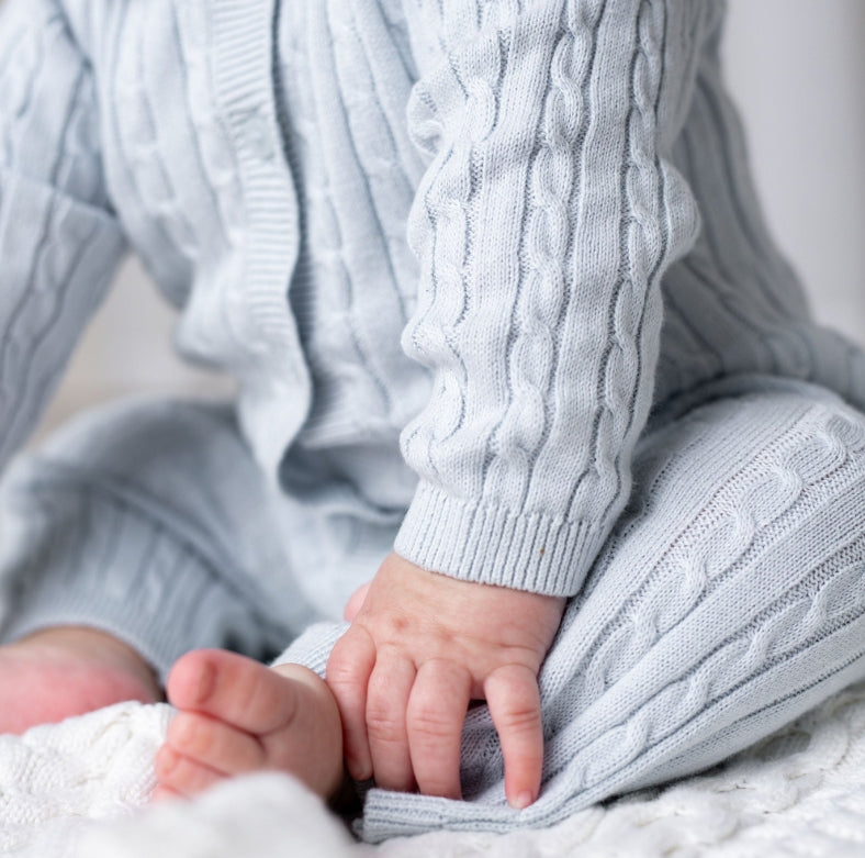 Organic Peter Pan Sweater Romper // Blue