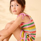 Shoulder Sporty Romper // Stripe