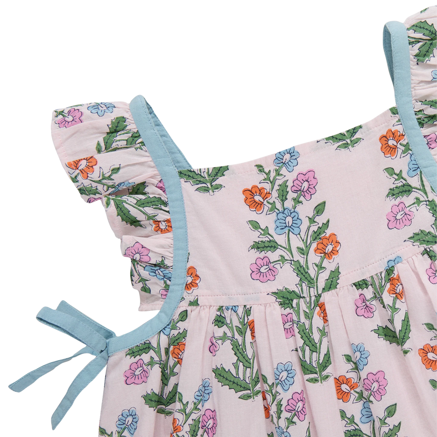 Ailee Dress Set // Pink Dewdrop Block Print