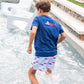 Navy Peony Short Sleeve Performance Tshirt // FIsh