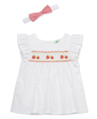 Red & White Strawberry Sunsuit
