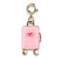 Pink suitcase charm with a heart 