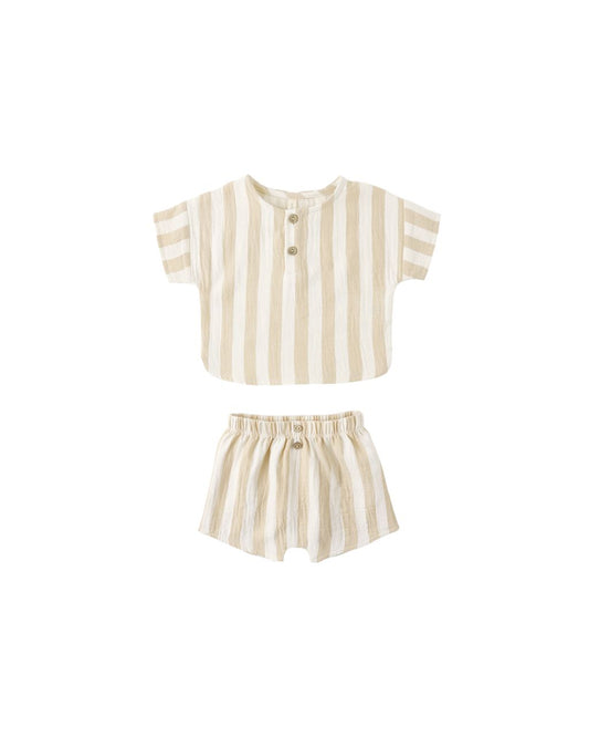 Woven Boxy Top + Short Set // Summer Stripe