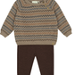 Long Sleeve Knit Sweater & Pant Set // Fungi