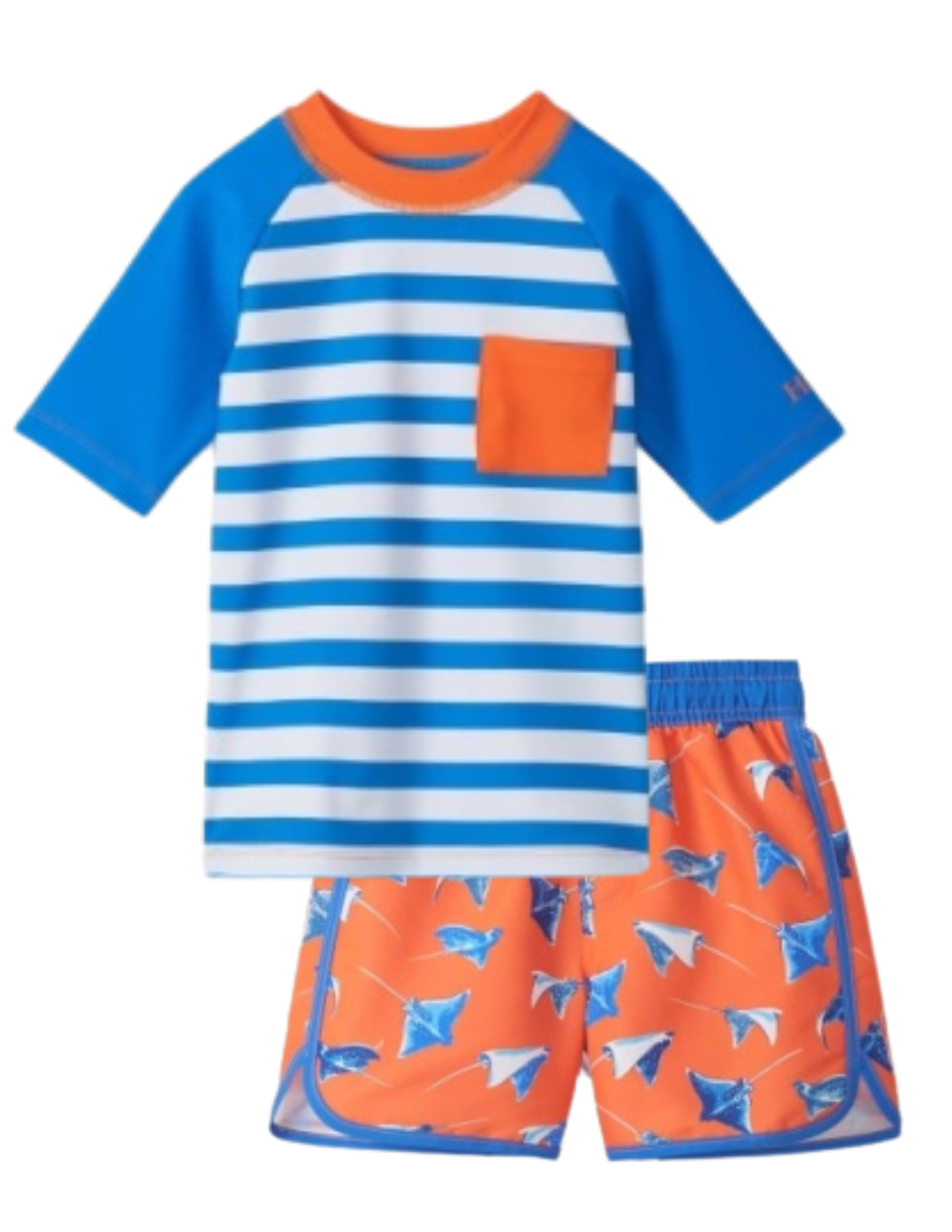 Sting Ray Swim Set in Blue and Orange