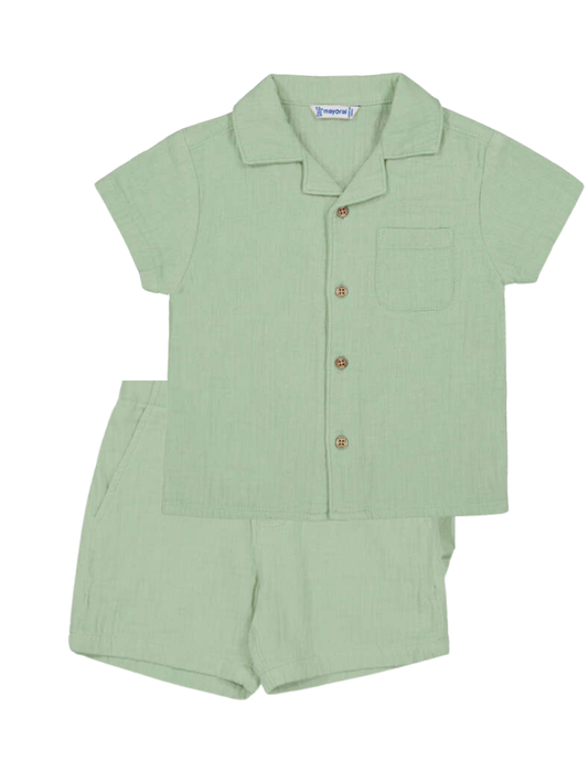 Light green shirt and shorts set 
