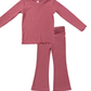 Lettuce Hem Pant Set // Rose