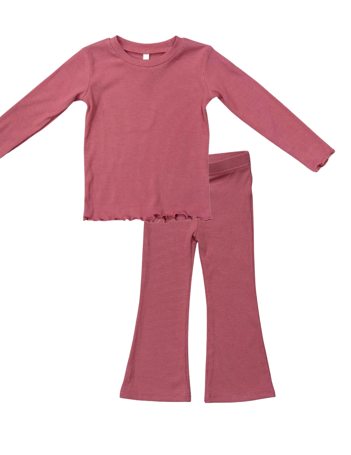 Lettuce Hem Pant Set // Rose