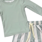 Aqua Grey Stripe Boys Swim Set
