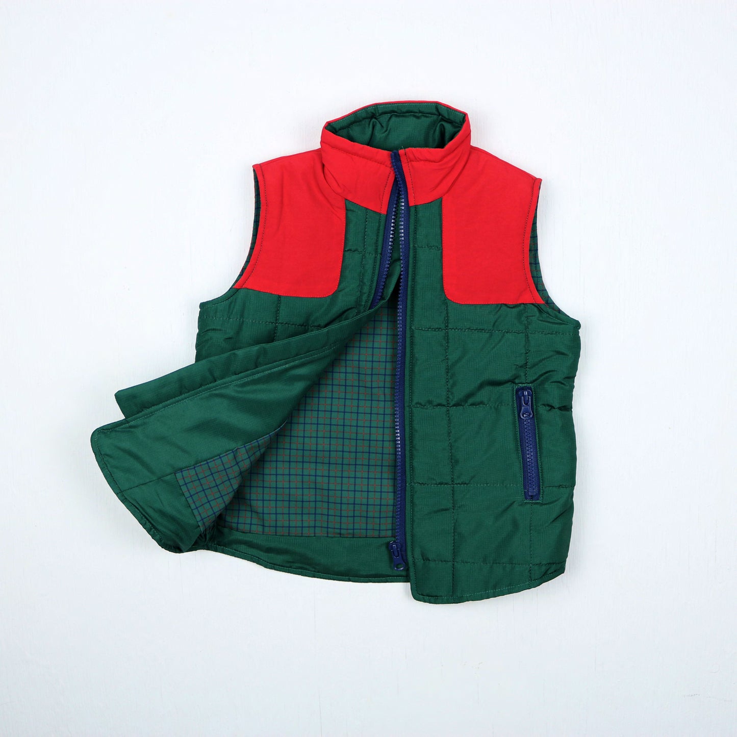 Green/Red Tattersall Vest