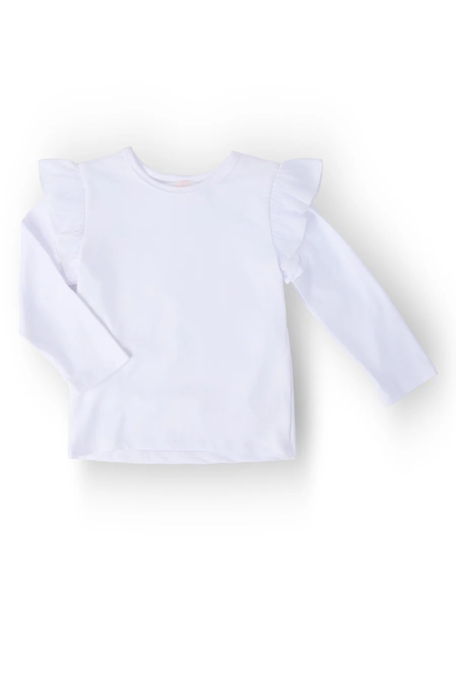White L/S Shirt Ruffle Sleeve