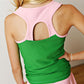 Country Club Active Tank // Green & Pink