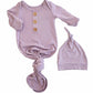 Dusty Purple Bamboo Knotted Gown & Hat
